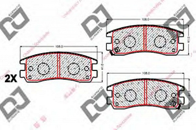 DJ PARTS bp2024 -  Комплект тормозных колодок, дисковый тормоз